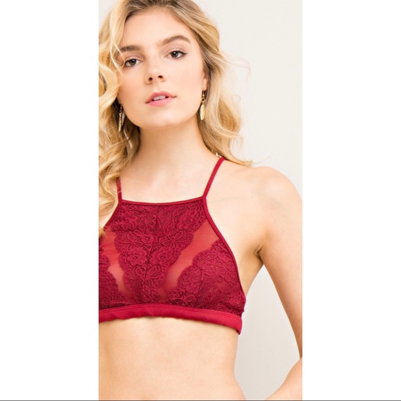 Solid Lace High Neck Bralette - Picture 6 of 7